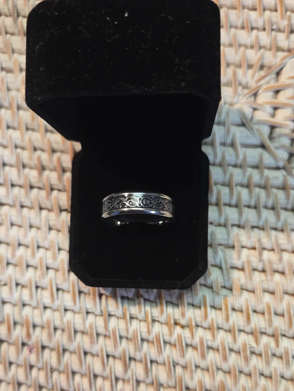 Men's Celtic Pattern Stainless Steel Ring - Silver, Gold, Light Blue, Dark Blue